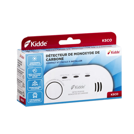 Détecteur de monoxyde de carbone K5CO garanti 7 ans - Kidde