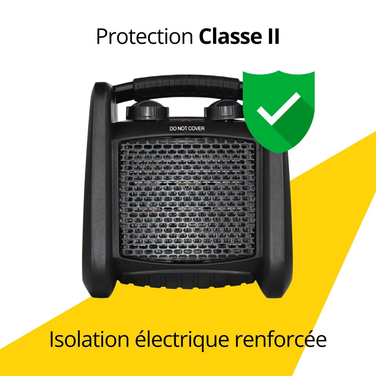 Chauffage électrique chantier 1800W - fusible de sécurité - 2 positions de chauffe - Stanley