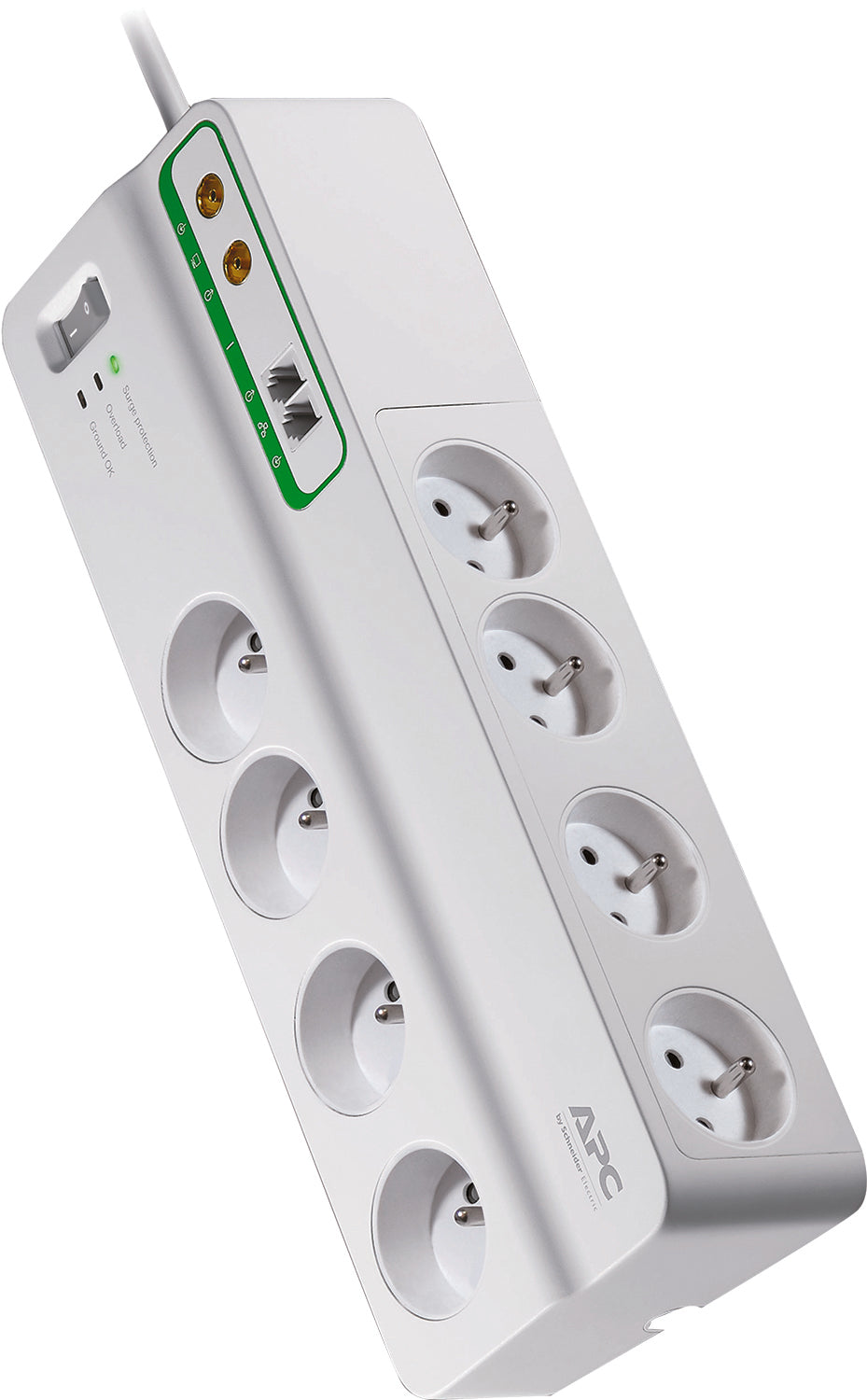 Bloc parafoudre 8 prises 2P+T + 2 prises tel/vidéo - Schneider