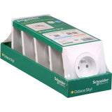 Lot de 5 prises 2P+T + plaque - blanc - Odace - Schneider
