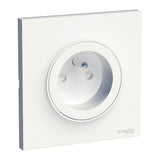 Lot de 5 prises 2P+T + plaque - blanc - Odace - Schneider