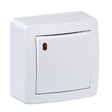Bouton poussoir lumineux 10A - blanc - Alréa - Schneider