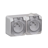 Double prise 2P+T 16A + cache - Cedar Plus - Schneider