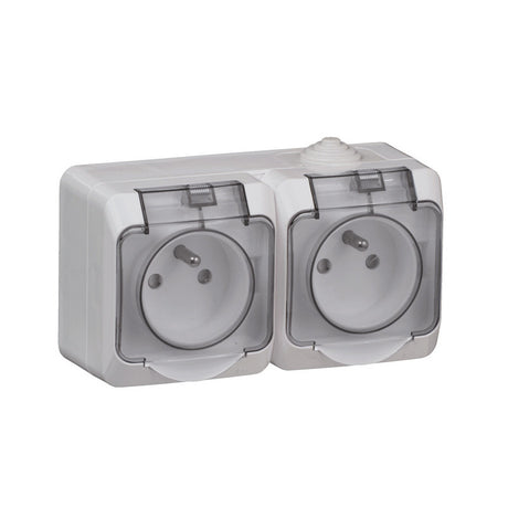 Double prise 2P+T 16A + cache - Cedar Plus - Schneider