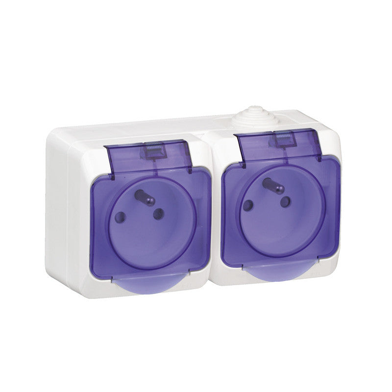 Double prise 2P+T 16A + cache - Cedar Plus - Schneider