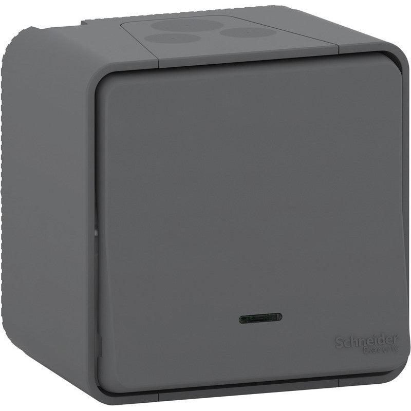 Poussoir saillie IP55 + voyant - Mureva - Schneider