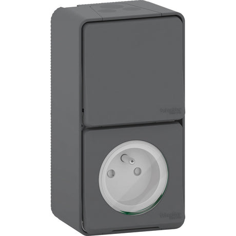 Prise 2P+T + interrupteur saillie IP55 - Mureva - Schneider