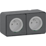 Double prise 2P+T en saillie IP55 - Mureva - Schneider