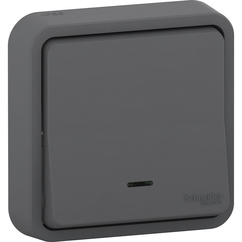 Bouton poussoir + voyant encastré IP55 Mureva - Schneider