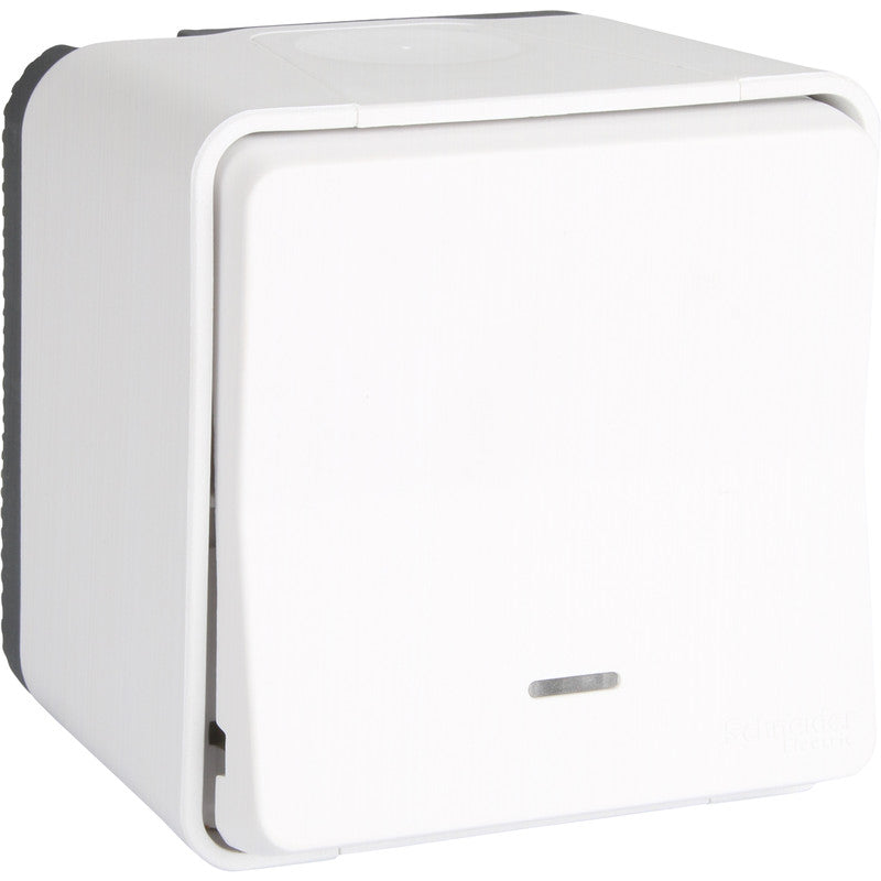 Poussoir saillie IP55 + voyant - Mureva - Schneider