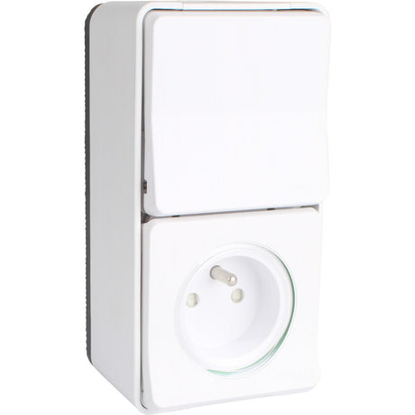 Prise 2P+T + interrupteur saillie IP55 - Mureva - Schneider