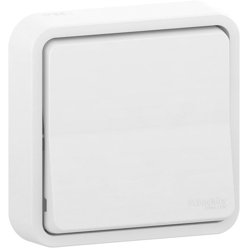 Bouton poussoir encastré IP55 Mureva - blanc - Schneider