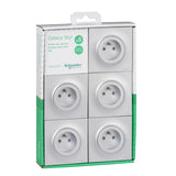 Lot de 5 prises 2P+T + plaque Odace - Schneider