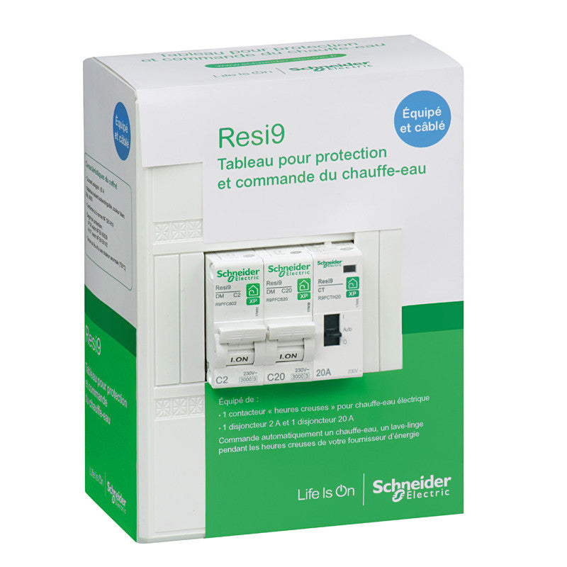 Tableau chauffe-eau équipé 8 modules - Schneider