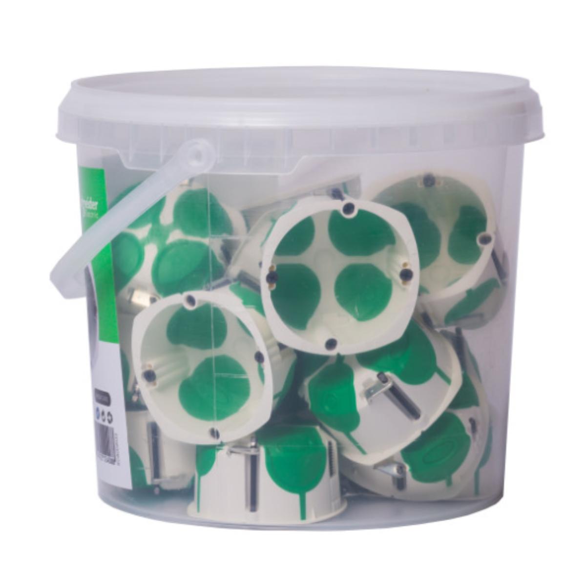 Seau de 22 boîtes encastrement Ø67mm prof. 40mm - Multifix Air - Schneider