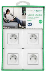 Lot de 4 prises 2P+T 16A - Unica - Schneider