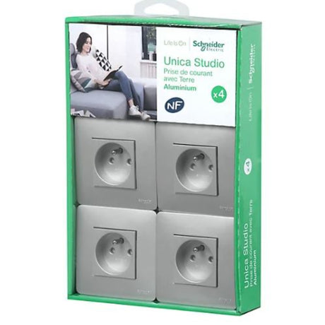 Lot de 4 prises 2P+T 16A - Unica - Schneider