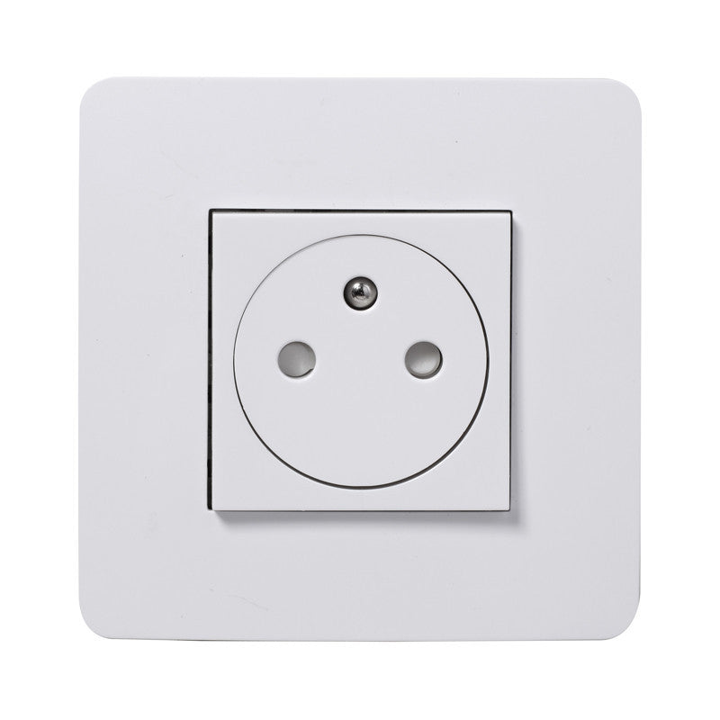 Prises affleurante 2P+T + plaque Unica - blanc - Schneider