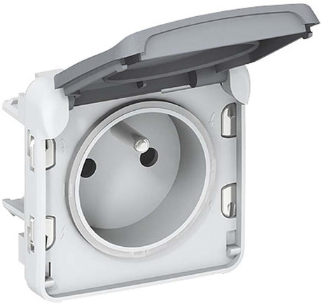 Prise étanche 2P+T 16A + clapet protection IP55 saillie - Plexo - Legrand