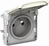 Prise étanche 2P+T 16A + clapet protection IP55 saillie - Plexo - Legrand