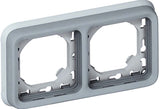 Plaque support encastré 2 postes - Plexo - gris - Legrand