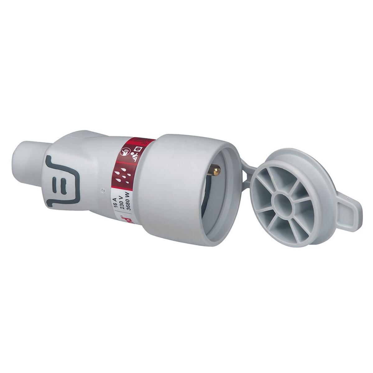 Fiche femelle terre 16A + clapet protection IP44 - Plexo - Legrand