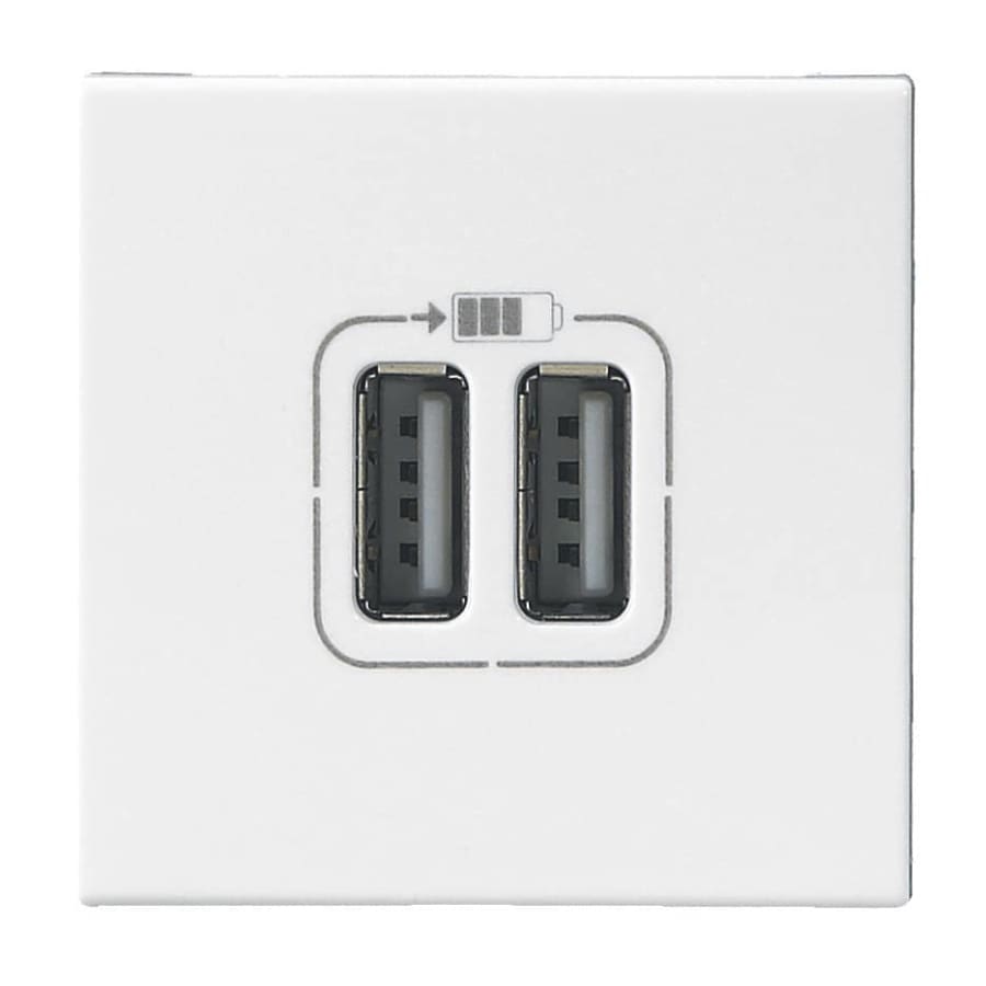 Double chargeur USB-A 3A 15W 2 modules complet - Mosaic - blanc - Legrand