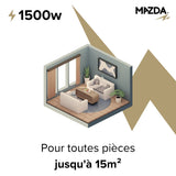 Chauffage inertie sèche pierre naturelle - 1000/1500W - Mazda