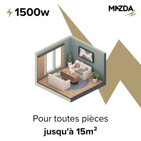 Chauffage inertie sèche pierre naturelle - 1000/1500W - Mazda