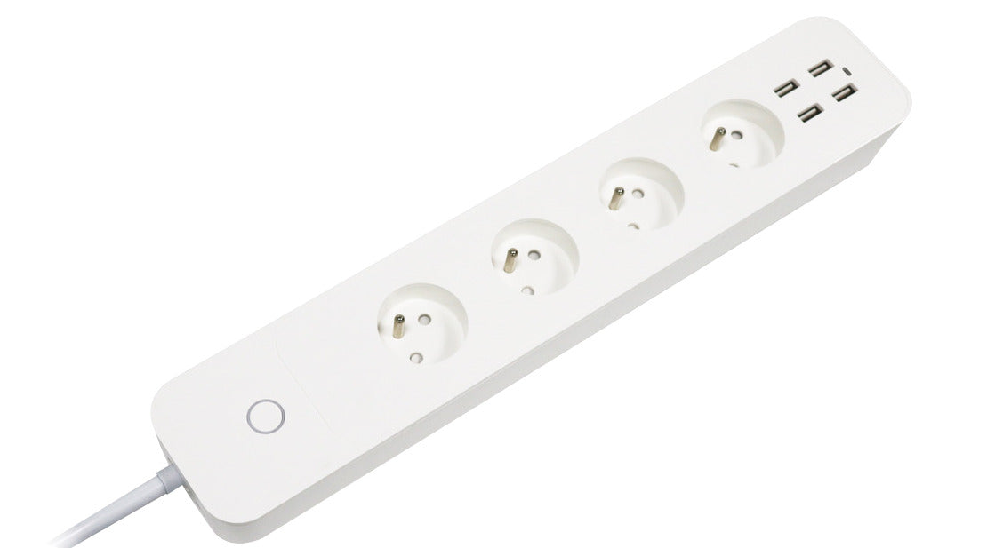 Bloc multiprise connecté 6 prises + compteur conso - Voltman