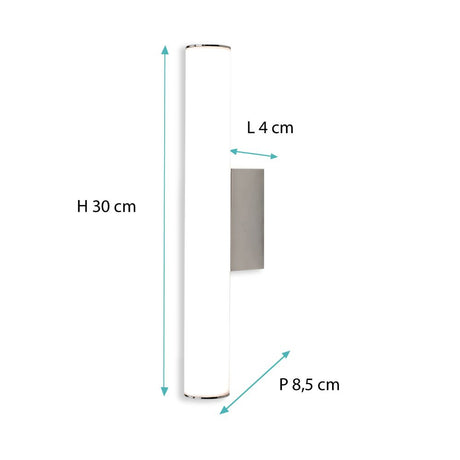 Applique de salle de bain 30cm chrome (5W 360lm 4000K IP44) - Voltman