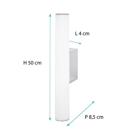 Applique de salle de bain 50cm chrome (8W 600lm 4000K IP44) - Voltman