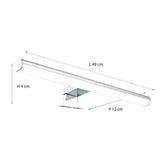 Applique de salle de bain 50cm chrome (10W 600lm 4000K IP44) - Voltman