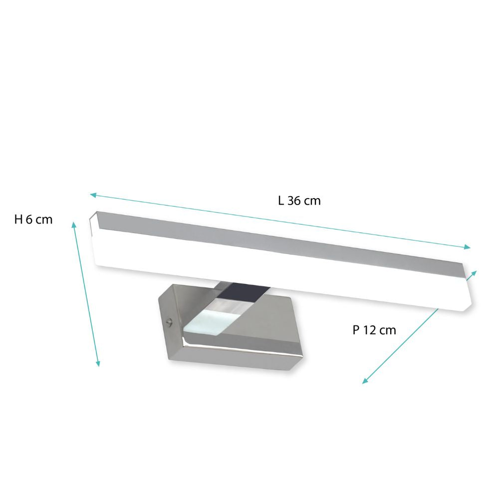 Applique de salle de bain 32cm chrome (7W 560lm 4000K IP44) - Voltman