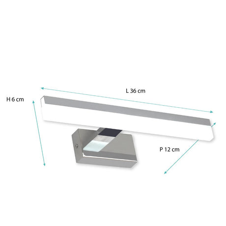 Applique de salle de bain 32cm chrome (7W 560lm 4000K IP44) - Voltman