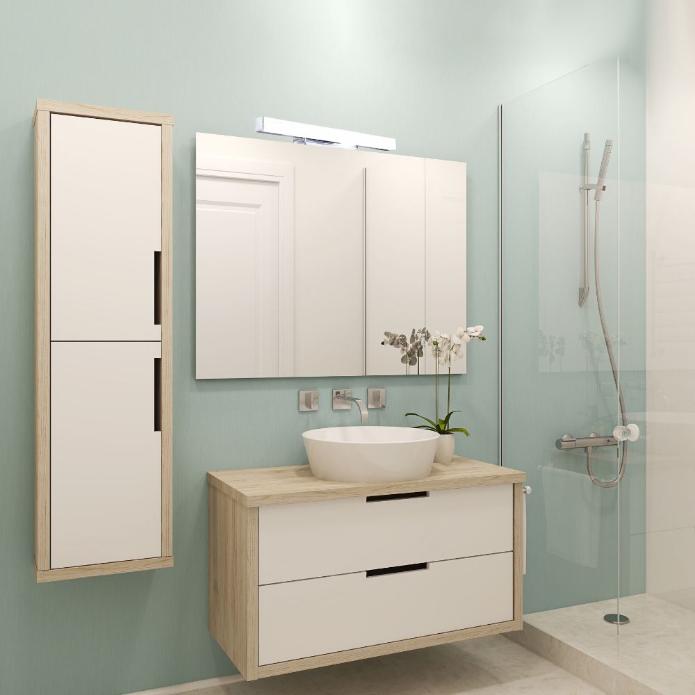 Applique de salle de bain 41cm chrome (12W 960lm 4000K IP44) - Voltman