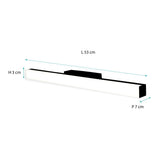Applique de salle de bain 53cm Noire (16W 1280lm 4000K IP44) - Voltman
