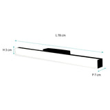 Applique de salle de bain 78cm Noire (20W 1600lm 4000K IP44) - Voltman