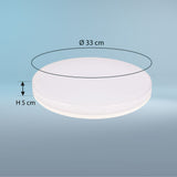Plafonnier rond spécial Salle de Bain IP44 (15 W 1350lm 4000K) - Blanc - Voltman