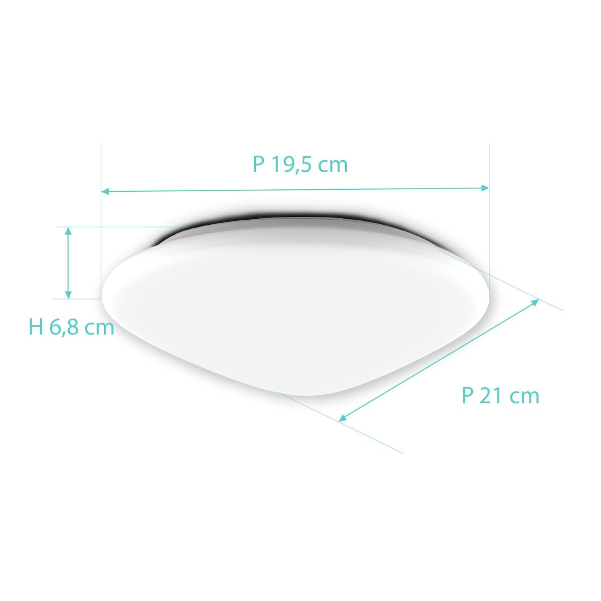 Plafonnier spécial Salle de Bains IP44 (21cm 12W 960lm 4000K) - Blanc - Voltman