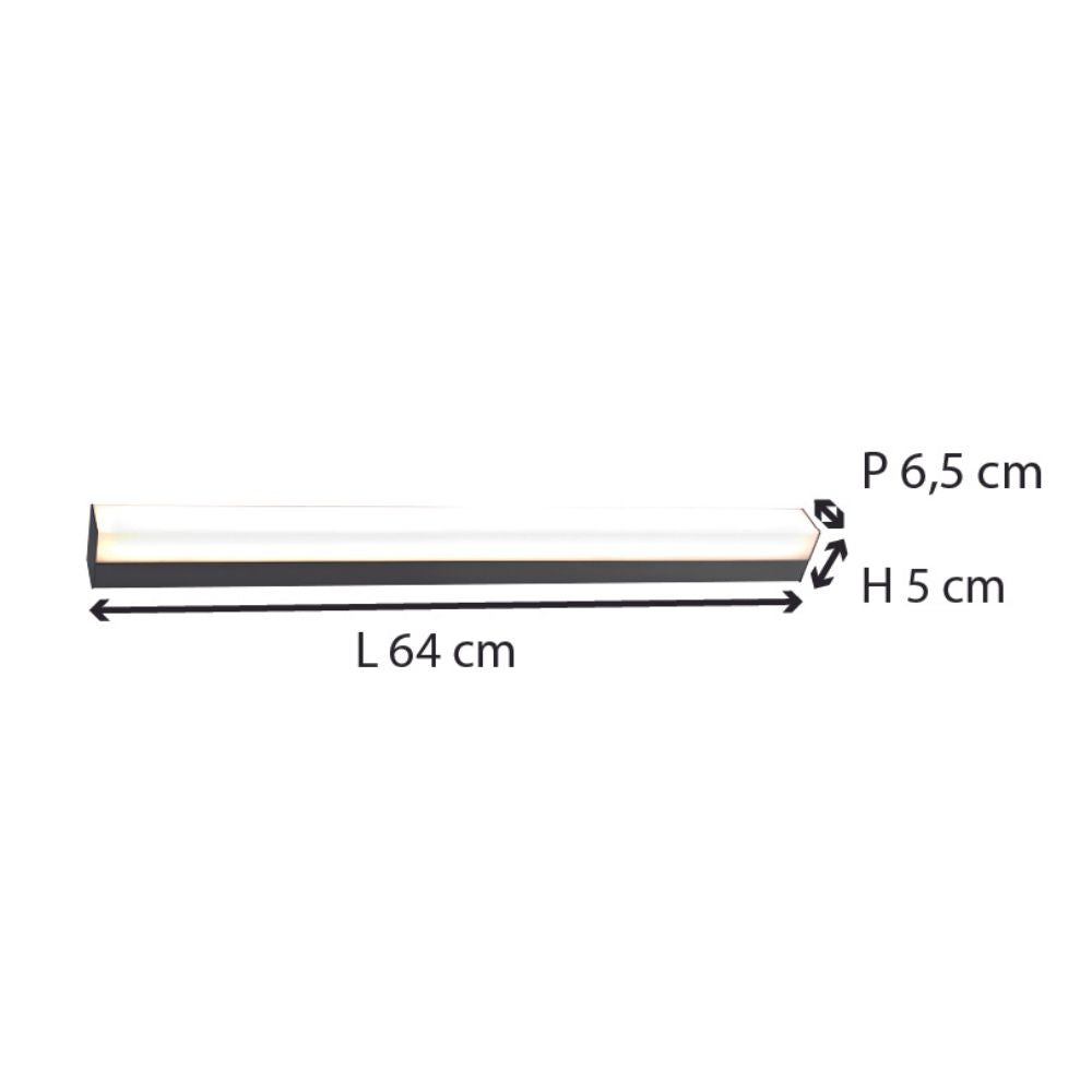 Réglette spécial Salle de Bains IP44 (60cm 18W 1410lm 4000K) Chrome - Voltman