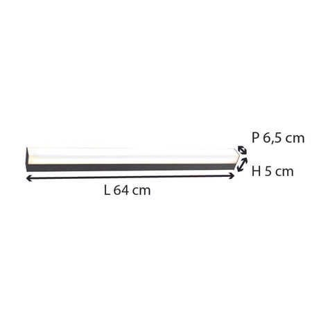 Réglette spécial Salle de Bains IP44 (60cm 18W 1410lm 4000K) Chrome - Voltman