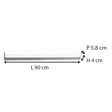 Réglette spéciale Salle de Bains IP44 (90cm 18W 1410lm 4000K) Chrome - Voltman