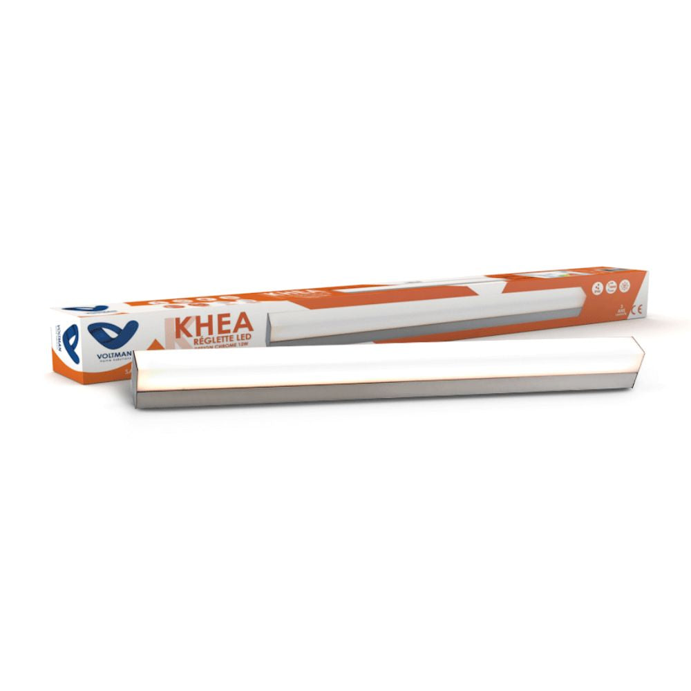 Réglette spéciale Salle de Bains IP44 (90cm 18W 1410lm 4000K) Chrome - Voltman