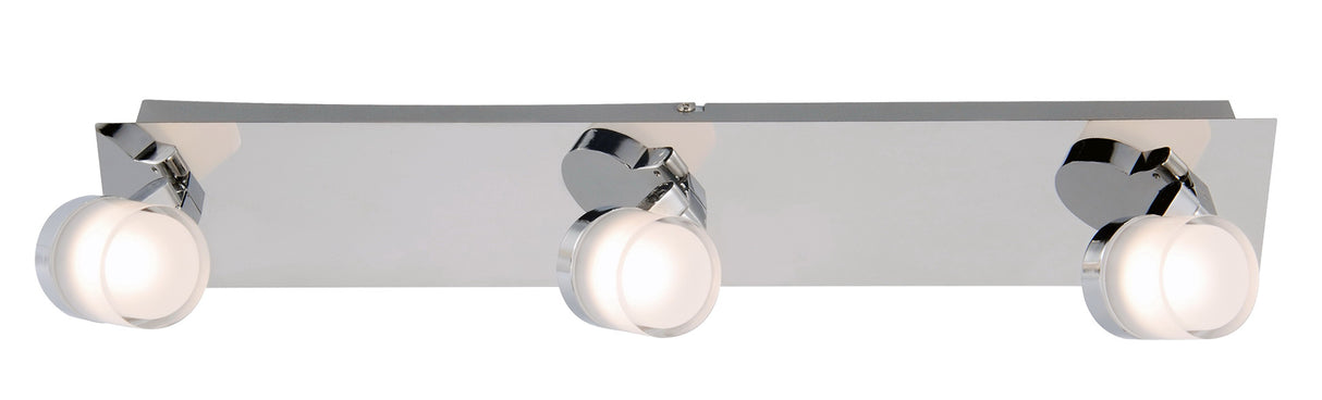 Réglette 3 Spots spécial Salle de Bain IP44 (13,5W 1050lm 3000K) Chrome - Voltman