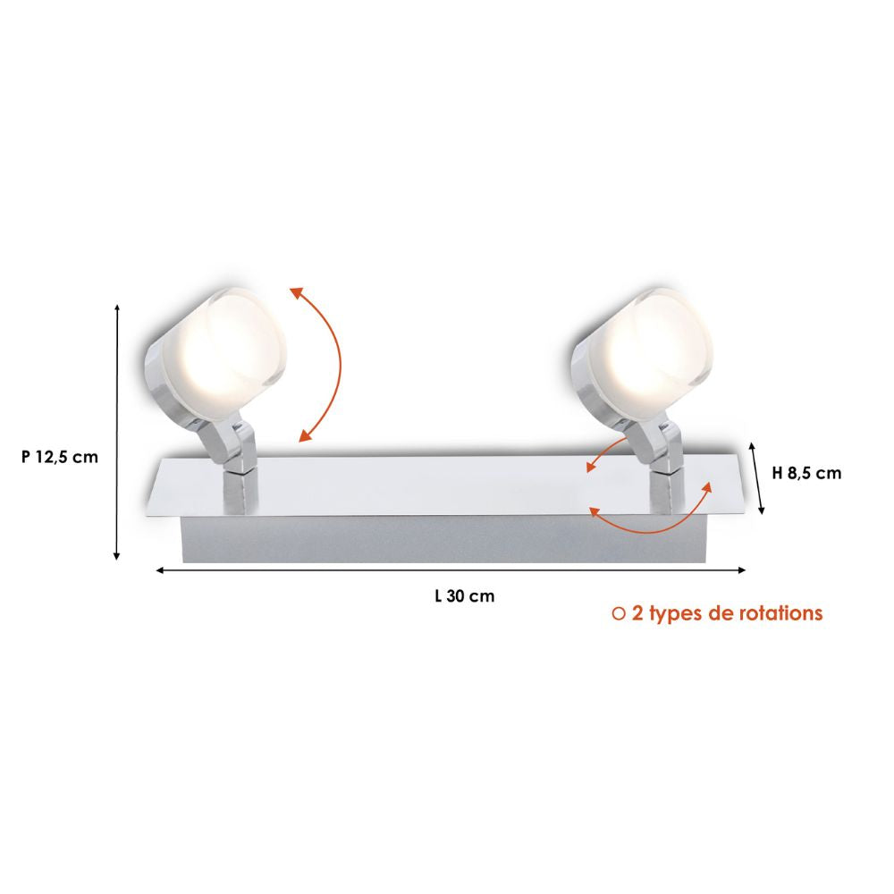 Bande lumineuse spéciale Salle De Bains IP44 (10W 700lm 3000K) - Voltman