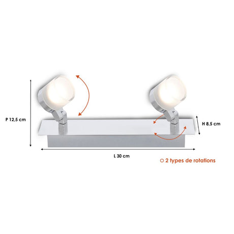 Bande lumineuse spéciale Salle De Bains IP44 (10W 700lm 3000K) - Voltman