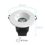 Spot dimmable spécial Salle de Bains (9W 520lm 2700K 38Â°) - Blanc et chrome - Voltman