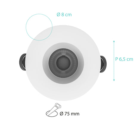 Spot dimmable salle de bain IP65 (9W 4000K 550lm) Argenté - Voltman