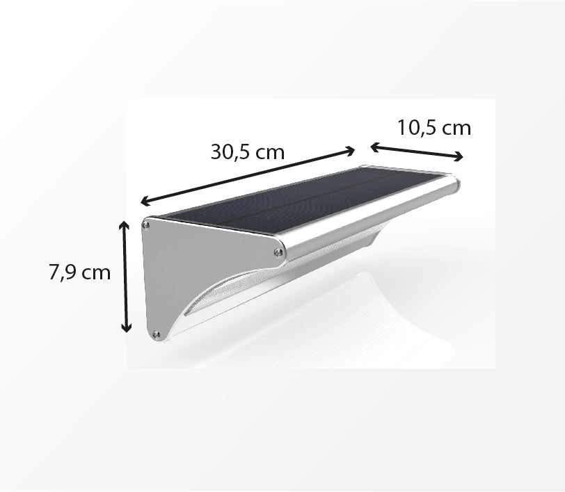 Applique solaire avec détecteur de mouvement 30cm - 1100lm - classe A++ - AKov Voltman